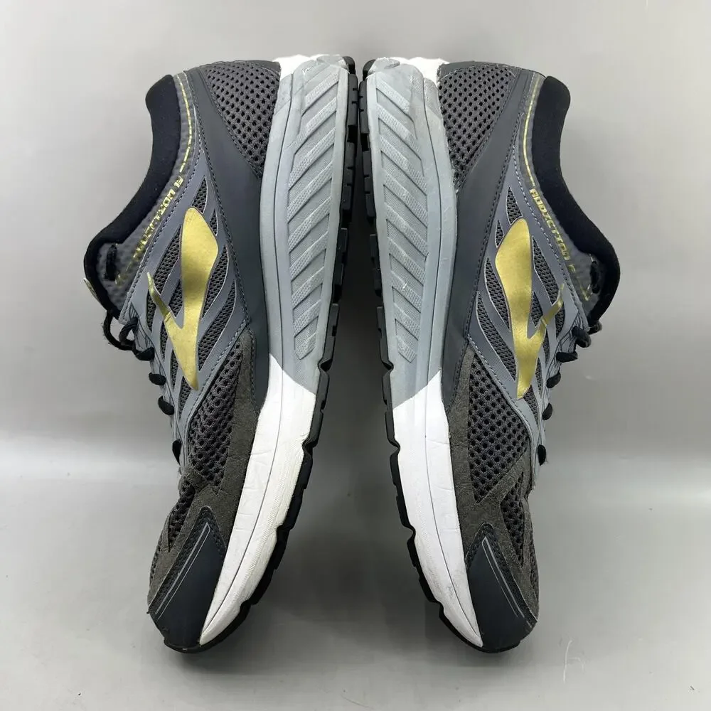 Brooks Addiction 13 Running Shoes Men Size 15 B Gray Black Mesh Comfort Sneakers